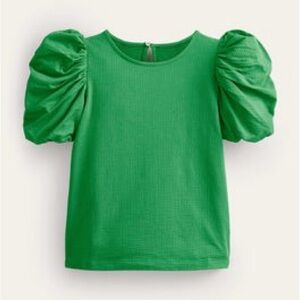 Boden Vibrant Green Puff Sleeve Tee